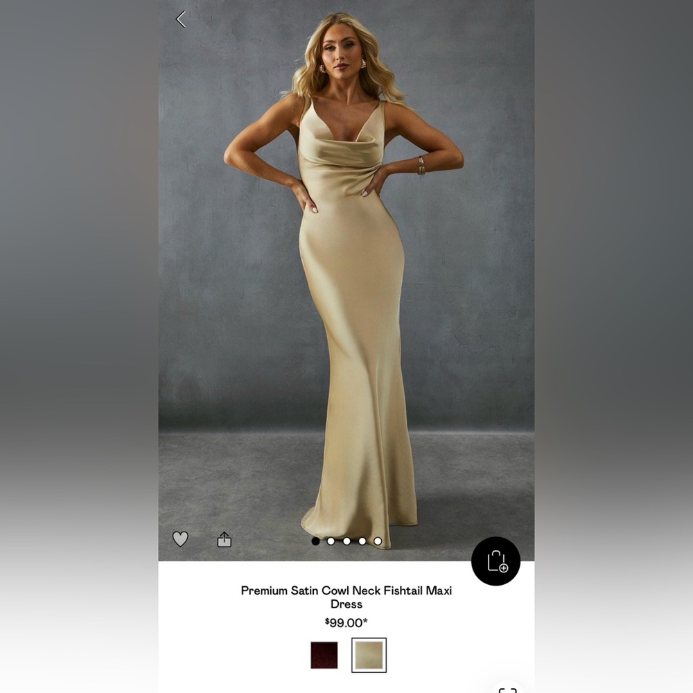 Nasty Gal Gold bridesmaids dress